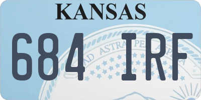 KS license plate 684IRF