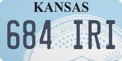 KS license plate 684IRI