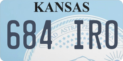 KS license plate 684IRO