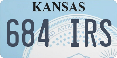 KS license plate 684IRS