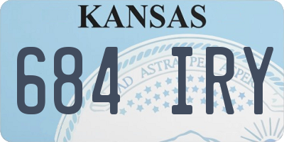 KS license plate 684IRY