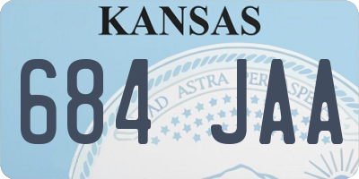 KS license plate 684JAA