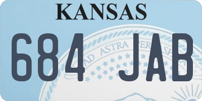KS license plate 684JAB
