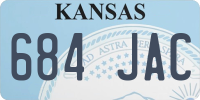 KS license plate 684JAC