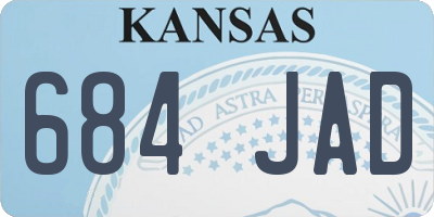 KS license plate 684JAD