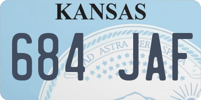 KS license plate 684JAF