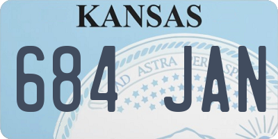 KS license plate 684JAN