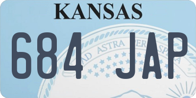 KS license plate 684JAP