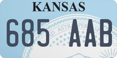 KS license plate 685AAB