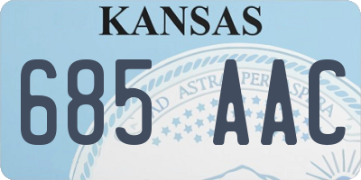 KS license plate 685AAC