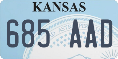 KS license plate 685AAD