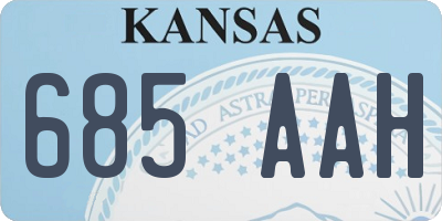 KS license plate 685AAH