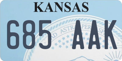 KS license plate 685AAK