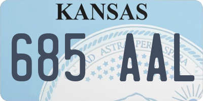 KS license plate 685AAL