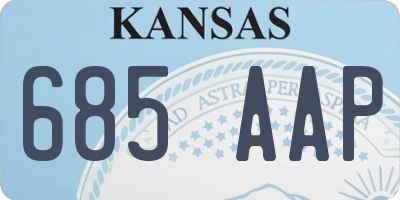 KS license plate 685AAP