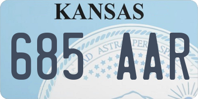 KS license plate 685AAR