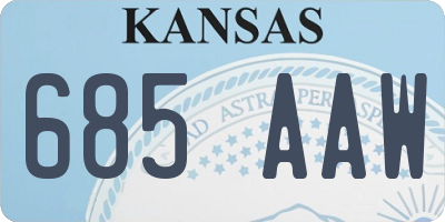 KS license plate 685AAW