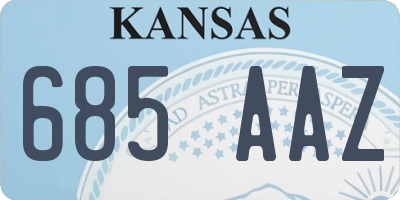 KS license plate 685AAZ