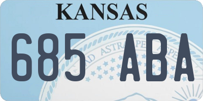 KS license plate 685ABA