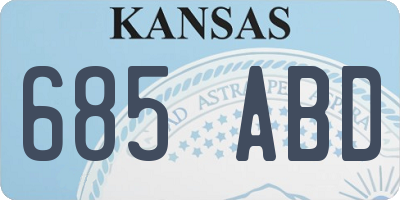 KS license plate 685ABD