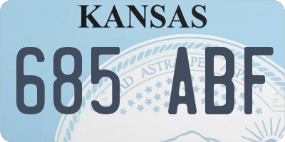KS license plate 685ABF