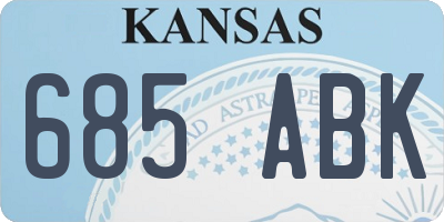KS license plate 685ABK