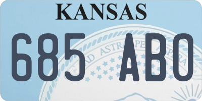 KS license plate 685ABO
