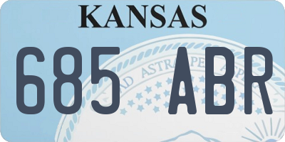 KS license plate 685ABR