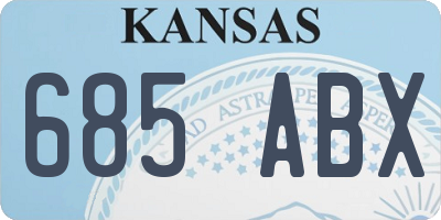 KS license plate 685ABX