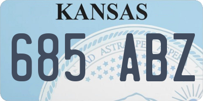 KS license plate 685ABZ