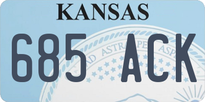 KS license plate 685ACK