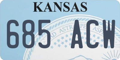 KS license plate 685ACW
