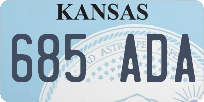 KS license plate 685ADA