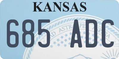 KS license plate 685ADC