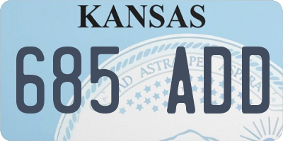 KS license plate 685ADD