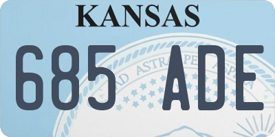 KS license plate 685ADE