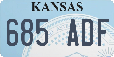 KS license plate 685ADF