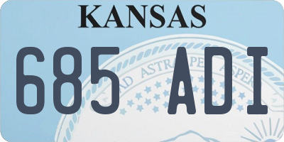 KS license plate 685ADI