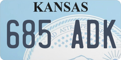 KS license plate 685ADK