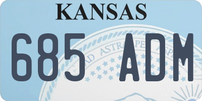 KS license plate 685ADM