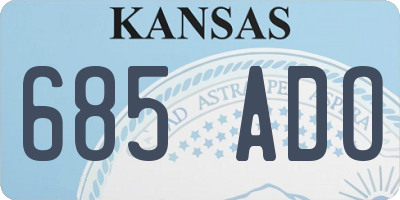 KS license plate 685ADO