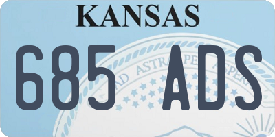 KS license plate 685ADS