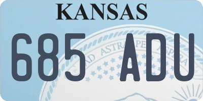 KS license plate 685ADU