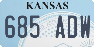 KS license plate 685ADW