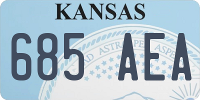 KS license plate 685AEA