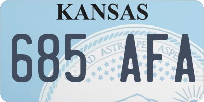 KS license plate 685AFA