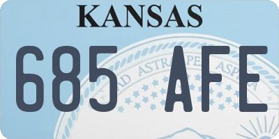 KS license plate 685AFE