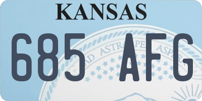 KS license plate 685AFG