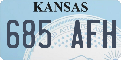 KS license plate 685AFH