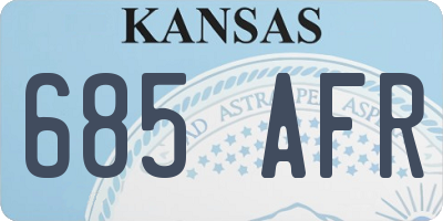 KS license plate 685AFR